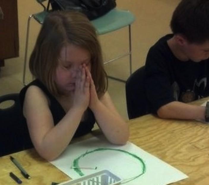 praying painting table